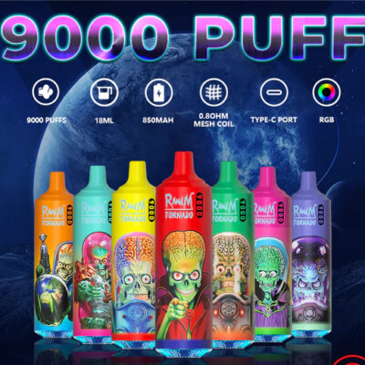 RandM Tornado 9000 – Vape descartável recarregável 18ml até 9000 puffs